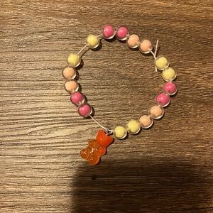 This is a orange stretchy bracelet